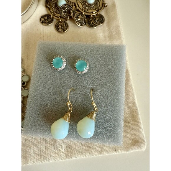 Huge Jewelry Lot, Turquoise, Amazonite, Fashion Boho Necklace Earring Ring Sets - Picture 11 of 16